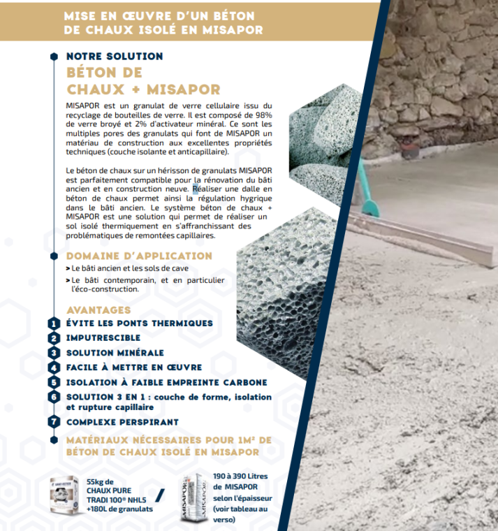 Mise en œuvre d'un béton de chaux isolé en Misapor à Voiron, Saint-Egrève, CONSTRUIRE AU NATUREL